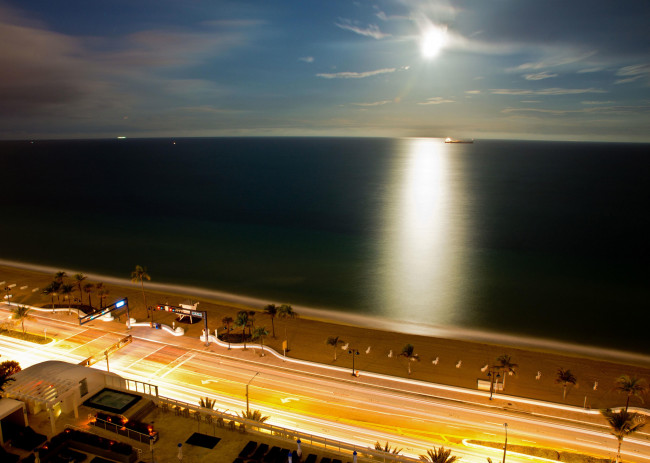 Обои картинки фото fort, lauderdale, florida, города, пейзажи, atlantic, ocean, форт-лодердейл, атлантический, океан, дорога, побережье, флорида