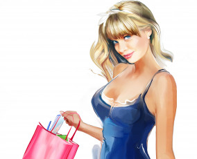 Картинка рисованные люди улыбка взгляд девушка