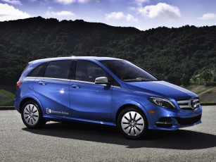 Картинка автомобили mercedes-benz синий 2014г w246 b-klasse electric drive