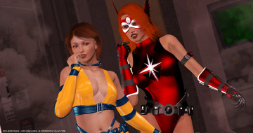 Картинка golden+girl 3д+графика fantasy+ фантазия девушки маска