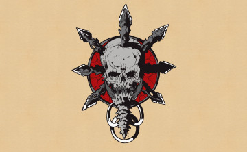 Картинка рисованные минимализм череп копья