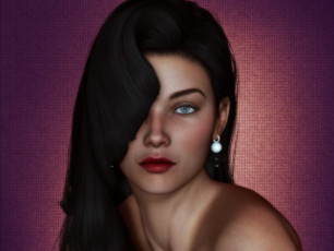 Картинка 3д+графика портрет+ portraits фон взгляд девушка