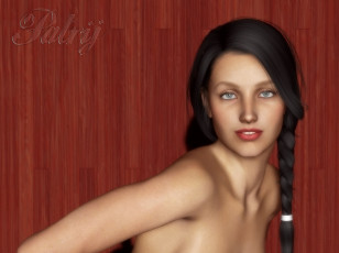 Картинка 3д+графика портрет+ portraits фон взгляд девушка