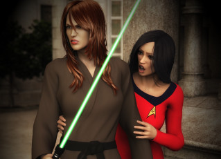 Картинка 3д+графика фантазия+ fantasy оружие фон взгляд девушки