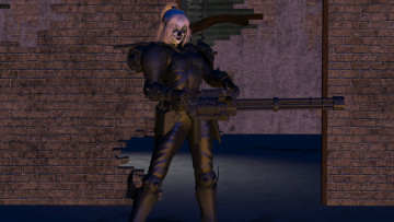 Картинка 3д+графика фантазия+ fantasy оружие фон взгляд девушка