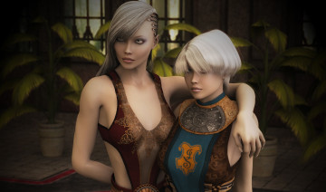 Картинка 3д+графика люди+ people фон взгляд девушк