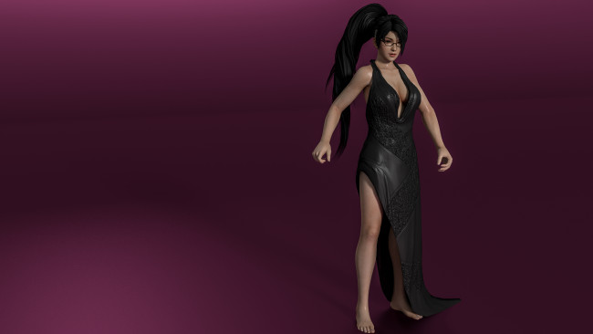 Обои картинки фото 3д графика, аниме , anime, волосы, платье, фон, взгляд, девушка