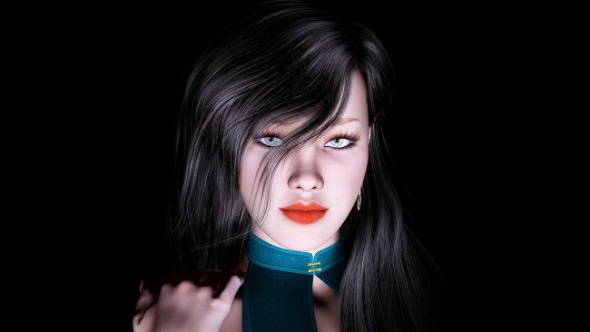 Обои картинки фото 3д графика, портрет , portraits, девушка, фон, взгляд
