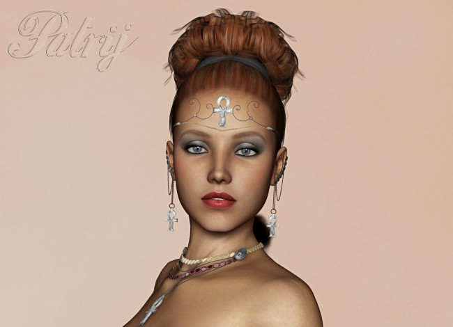 Обои картинки фото 3д графика, портрет , portraits, взгляд, девушка, фон