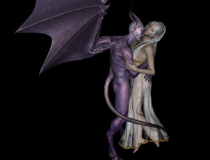 Картинка 3д+графика существа+ creatures демон фон взгляд эльфийка