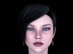 Картинка 3д+графика портрет+ portraits фон взгляд девушка
