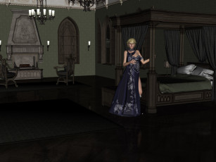 Картинка вампир+evette 3д+графика существа+ creatures взгляд девушка интерьер фон