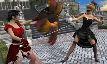 Картинка 3д+графика фантазия+ fantasy оружие фон взгляд девушки