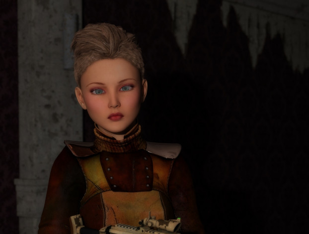 Обои картинки фото 3д графика, люди , people, девушка, фон, взгляд