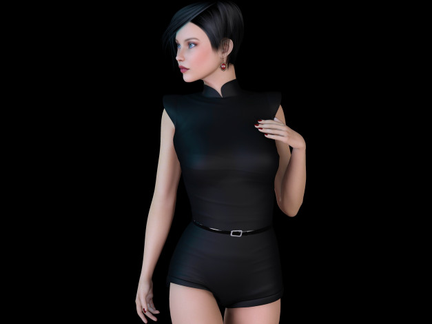 Обои картинки фото 3д графика, люди , people, фон, девушка, взгляд