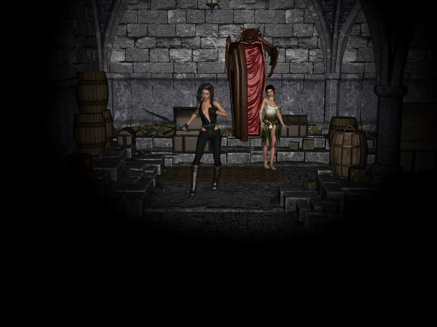 Обои картинки фото 3д графика, существа , creatures, девушки, вампир, фон, взгляд