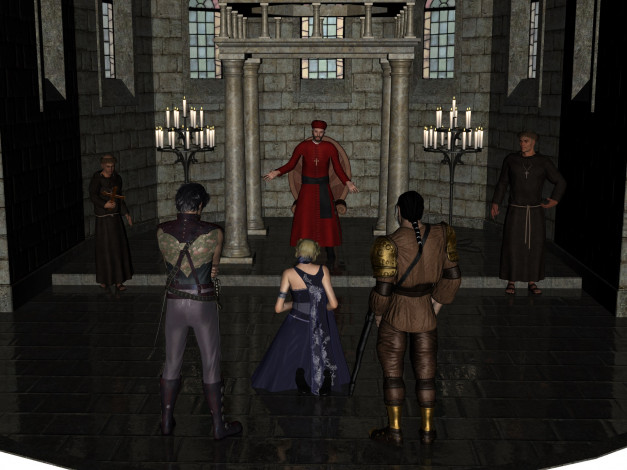 Обои картинки фото 3д графика, существа , creatures, девушка, люди, интерьер, фон, взгляд