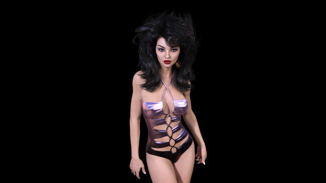 Обои картинки фото 3д графика, люди , people, взгляд, девушка, фон