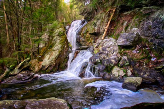 Обои картинки фото природа, водопады, река, лес