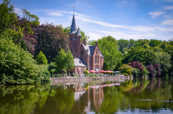 Картинка города -+пейзажи река особняк