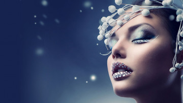 Картинка девушки анна+субботина ветки лицо модель блики ресницы макияж стразы