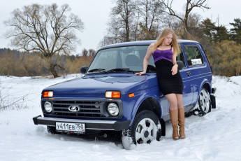 Картинка ваз+нива автомобили -авто+с+девушками ваз нива автомобиль внедорожник девушка зима
