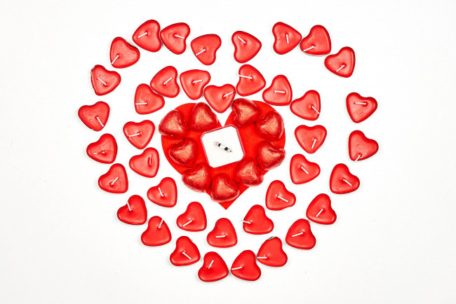 Обои картинки фото разное, свечи, сердечки, свечки