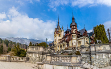 Картинка peles+castle prahova+county romania города замок+пелеш+ румыния peles castle prahova county