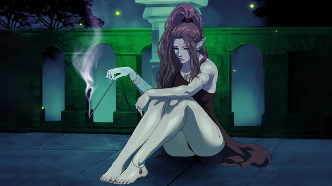 Обои картинки фото фэнтези, эльфы, девушка, эльф