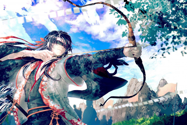 Обои картинки фото аниме, mo dao zu shi, вэй, усянь, лук