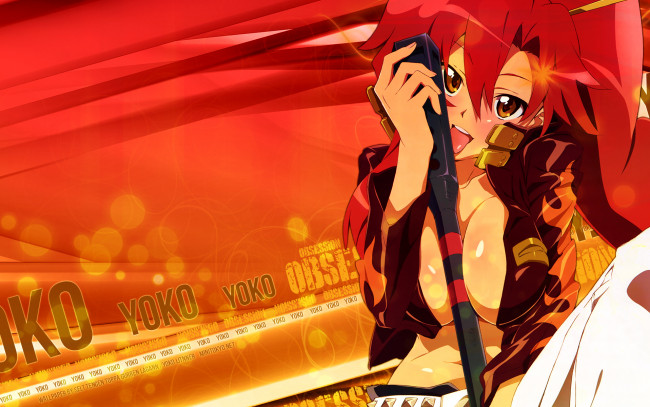 Обои картинки фото аниме, tengen, toppa, gurren, lagann, yoko, littner