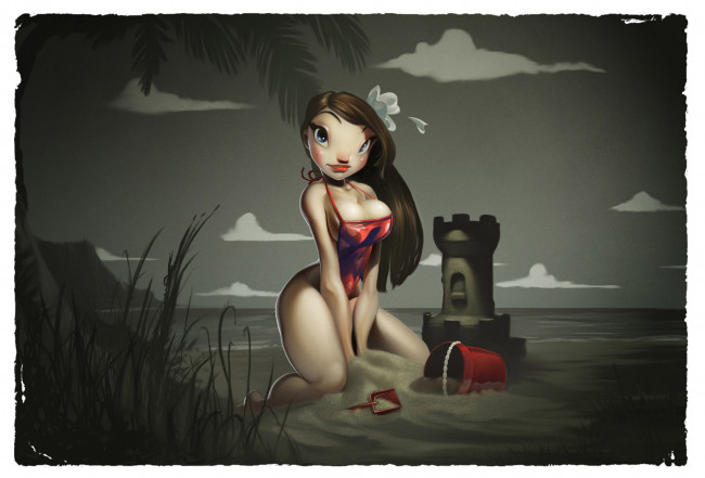 Обои картинки фото рисованные, люди