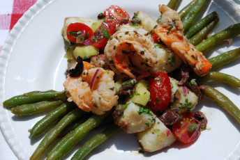 Картинка салат nicoise еда салаты закуски мясо зелень спаржа