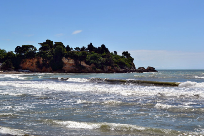 Обои картинки фото Черногория, адриатика, природа, побережье, море, волны, мыс, деревья