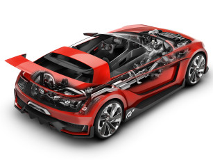 Картинка автомобили 3д volkswagen gti roadster vision gran turismo 2014 красный