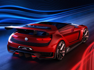 Картинка автомобили 3д volkswagen gti roadster vision gran turismo 2014 красный