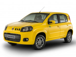 обоя автомобили, fiat, uno, rua, 2014г, желтый