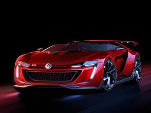 обоя автомобили, volkswagen, gti, roadster, vision, gran, turismo, 2014, красный