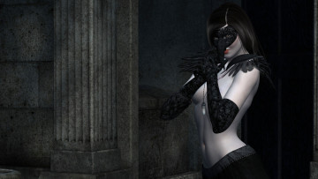 Картинка 3д+графика people+ люди взгляд девушка маска