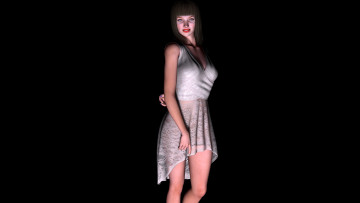 Картинка 3д+графика people+ люди взгляд девушка платье улыбка