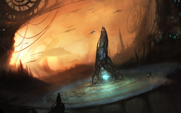 Картинка фэнтези иные+миры +иные+времена иной мир сооружение космические корабли