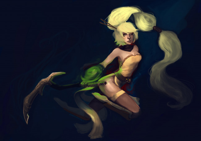 Обои картинки фото фэнтези, девушки, арт, девушка, коса, игра