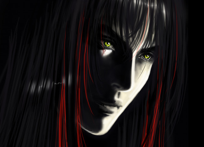 Обои картинки фото рисованные, люди, лицо, взгляд, брюнет, арт, парень