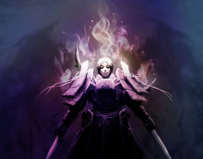 Картинка аниме оружие +техника +технологии парень мечи самурай аура арт