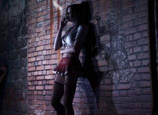 Картинка 3д+графика люди+ people девушка взгляд фон сигарета