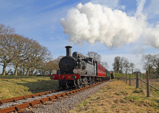Картинка техника паровозы дорога паровоз рельсы железная