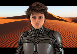 Картинка 3д+графика люди+ people парень взгляд фон пустыня