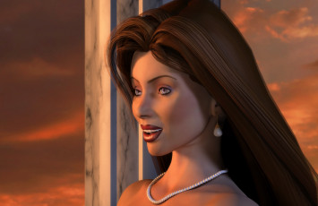 Картинка 3д+графика портрет+ portraits девушка взгляд фон