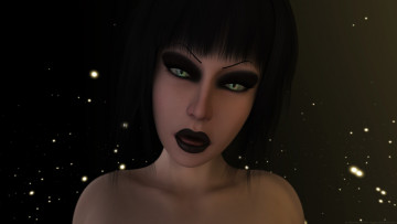 Картинка 3д+графика портрет+ portraits фон девушка взгляд