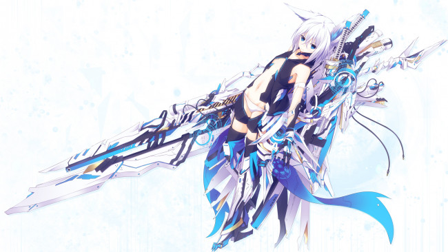 Обои картинки фото аниме, оружие,  техника,  технологии, shio, броня, девушка, арт, shia-ushio